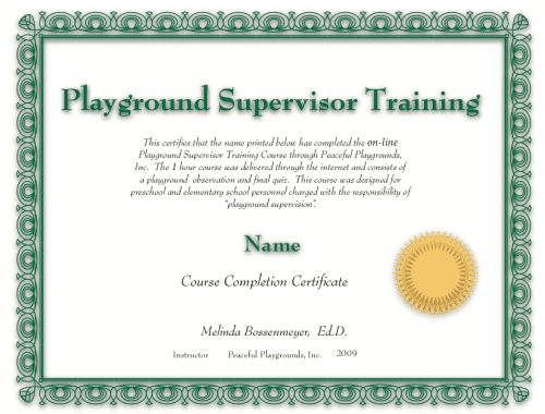 Playground Supervision Certificate