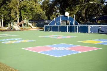 How to paint and lay out a four square court • Peaceful Playgrounds