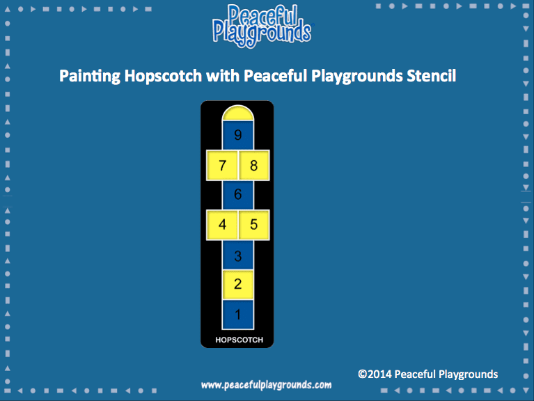 Four Square Playground Stencil 1/16 inch Standard Duty LLDPE / 8x8