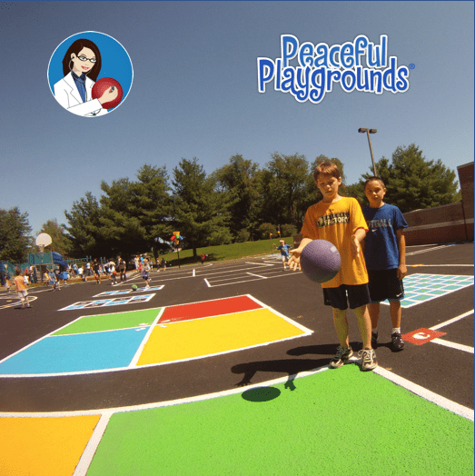 Four Square Playground Stencil