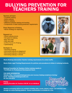 Bullying Training for Teachers