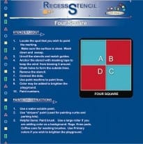 Four Square Playground Stencil 1/16 inch Standard Duty LLDPE / 8x8