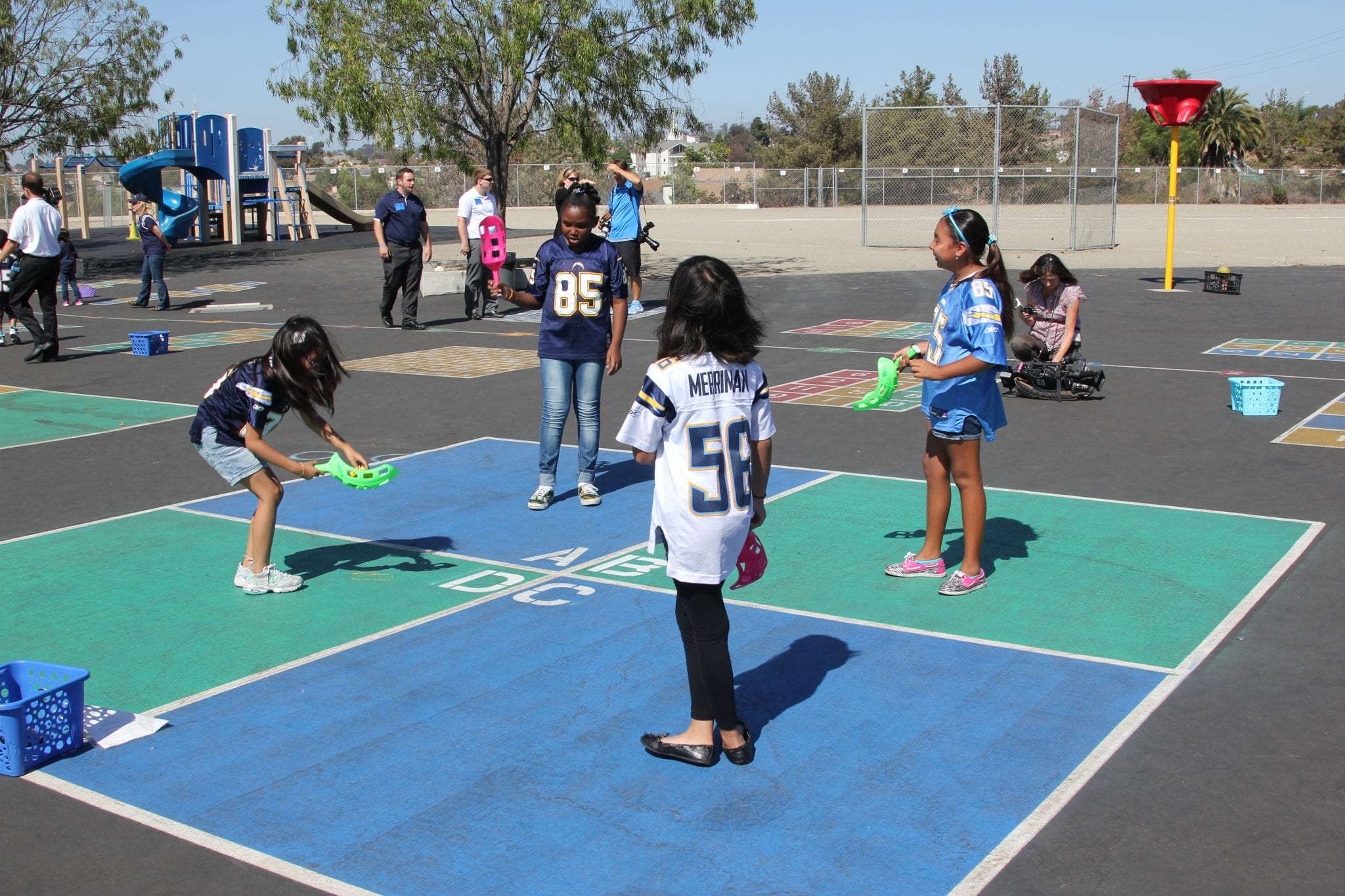 Four Square Playground Stencil 1/16 inch Standard Duty LLDPE / 8x8