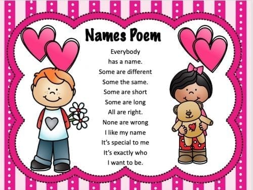 Valentines Day Names Poem