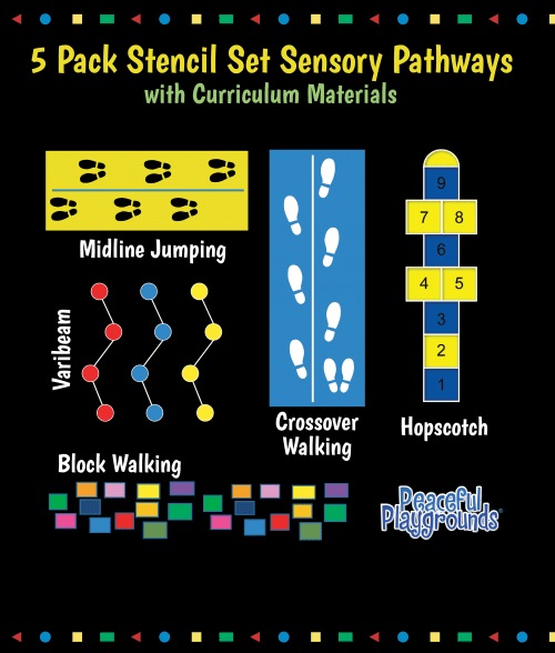 5 Pack Stencil Set Sensory Pathways • Peaceful Playgrounds