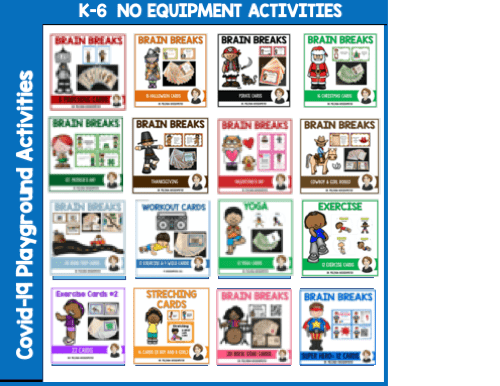 K-6 No equipment Activity cards